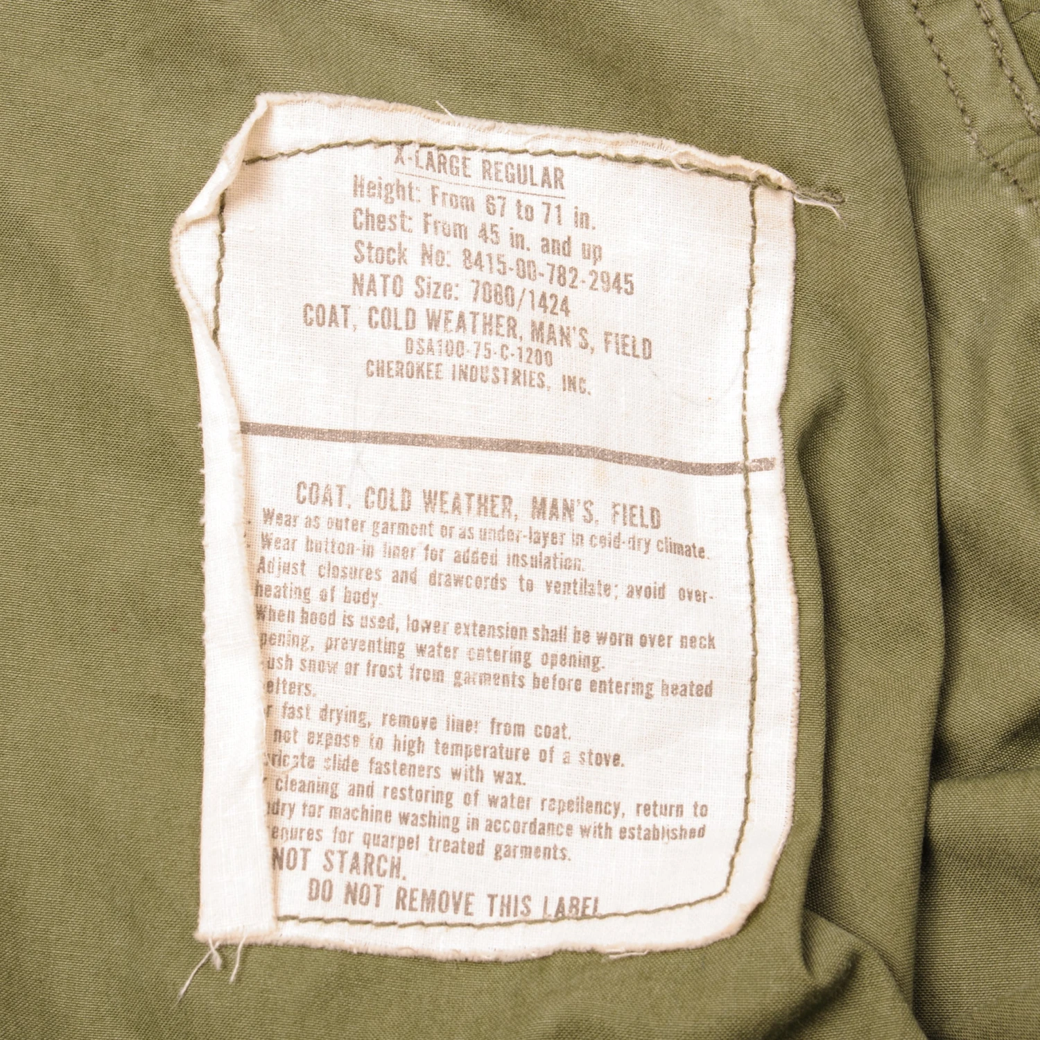 VINTAGE US ARMY M-1965 M65 FIELD JACKET 1975 VIETNAM WAR SIZE XL REGULAR(Vintage Us Army M 1965 M65 Field Jacket 1975 Vietnam War Size Xl Regular) 4 VINTAGE US ARMY M-1965 M65 FIELD JACKET 1975 VIETNAM WAR SIZE XL REGULAR(Vintage Us Army M 1965 M65 Field Jacket 1975 Vietnam War Size Xl Regular) - Image 4