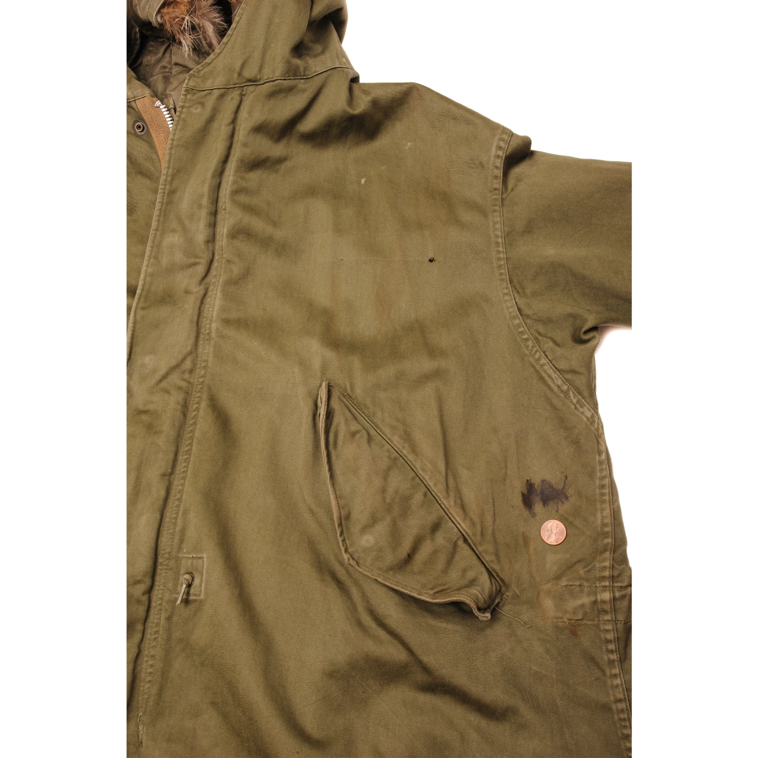 VINTAGE US ARMY M51 FISHTAIL PARKA 1950S COYOTE FUR W LINER SIZE MEDIUM LONG(Vintage Us Army M 1951 M51 Fishtail Parka 1950s Coyote Fur W Liner) 10 VINTAGE US ARMY M51 FISHTAIL PARKA 1950S COYOTE FUR W LINER SIZE MEDIUM LONG(Vintage Us Army M 1951 M51 Fishtail Parka 1950s Coyote Fur W Liner) - Image 10