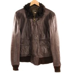 VINTAGE BRILL BROS LEATHER FLIGHT JACKET 1970S TYPE G1 SIZE 44(Vintage Brill Bros Leather Flight Jacket Type G 1 Size 44)