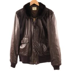 VINTAGE US NAVY LEATHER FLIGHT JACKET TYPE G-1 1975 SIZE 46(Vintage Us Navy Leather Flight Jacket Type G 1 1975 Size 46)