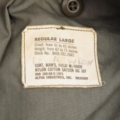 VINTAGE US ARMY M65 ALPHA IND FIELD JACKET 1968 VIETNAM WAR SIZE LARGE REGULAR(Vintage Us Army M65 Alpha Ind Field Jacket 1968 Vietnam War Size Large Regular) -Rare Gear USA Shop DSC 8335