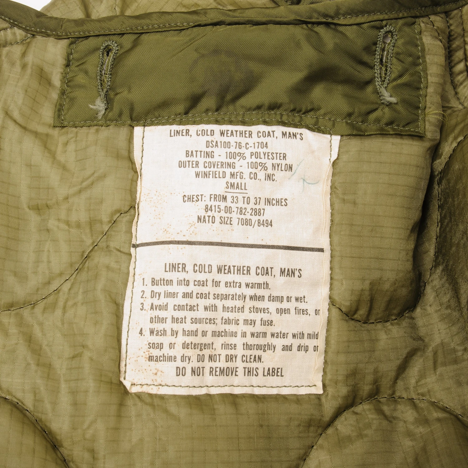 VINTAGE US ARMY M-1965 M65 FIELD JACKET 1967 VIETNAM WAR SIZE SMALL LONG WITH LINER NOS(Vintage Us Army M65 Field Jacket 1967 Vietnam War Size Small Long Liner Nos) 8 VINTAGE US ARMY M-1965 M65 FIELD JACKET 1967 VIETNAM WAR SIZE SMALL LONG WITH LINER NOS(Vintage Us Army M65 Field Jacket 1967 Vietnam War Size Small Long Liner Nos) - Image 8