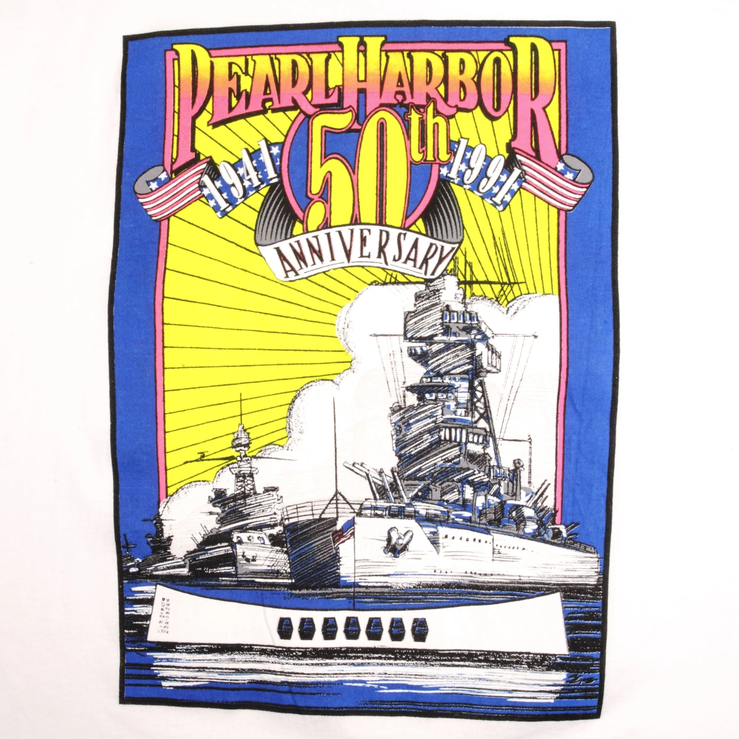 VINTAGE WW2 50TH ANNIVERSARY PEARL HARBOR TEE SHIRT 1991 SIZE MEDIUM MADE IN USA(Vintage Ww2 50th Anniversary Pearl Harbor Tee Shirt 1991 Size Medium Made In Usa Copy) 5 VINTAGE WW2 50TH ANNIVERSARY PEARL HARBOR TEE SHIRT 1991 SIZE MEDIUM MADE IN USA(Vintage Ww2 50th Anniversary Pearl Harbor Tee Shirt 1991 Size Medium Made In Usa Copy) - Image 5