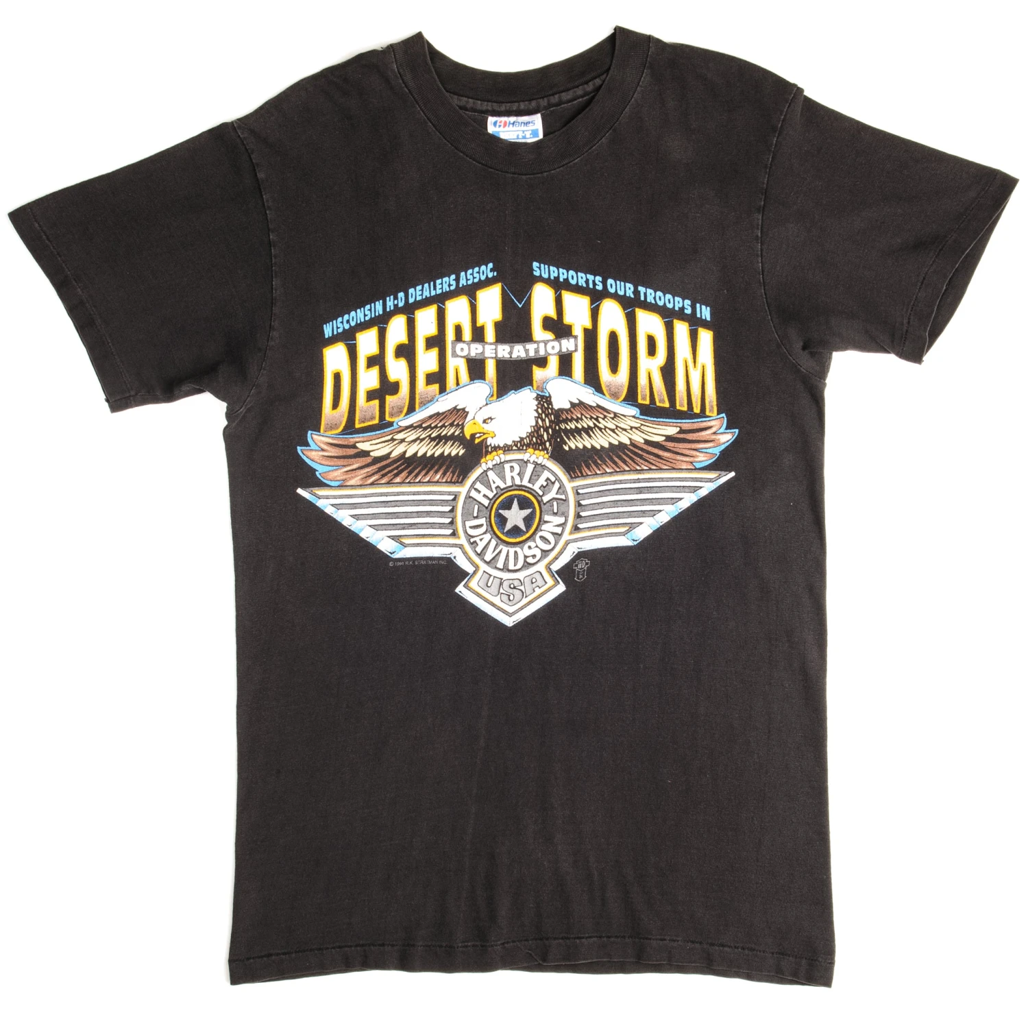 VINTAGE HARLEY DAVIDSON OPERATION DESERT STORM TEE SHIRT 1991 SMALL MADE IN USA(Vintage Harley Davidson Operation Desert Storm Tee Shirt 1991 Size Small Made In Usa) 2 VINTAGE HARLEY DAVIDSON OPERATION DESERT STORM TEE SHIRT 1991 SMALL MADE IN USA(Vintage Harley Davidson Operation Desert Storm Tee Shirt 1991 Size Small Made In Usa) - Image 2