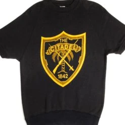 VINTAGE THE CITADEL MILITARY COLLEGE SHORT SLEEVES SWEATSHIRT SIZE MEDIUM(Vintage The Citadel Military College Short Sleeves Sweatshirt Size Medium)