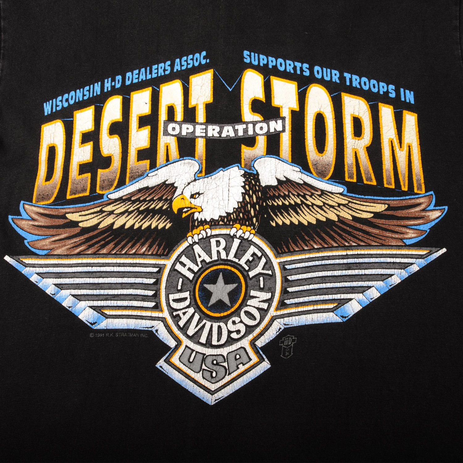 VINTAGE HARLEY DAVIDSON OPERATION DESERT STORM TEE SHIRT 1991 SMALL MADE IN USA(Vintage Harley Davidson Operation Desert Storm Tee Shirt 1991 Size Small Made In Usa) 6 VINTAGE HARLEY DAVIDSON OPERATION DESERT STORM TEE SHIRT 1991 SMALL MADE IN USA(Vintage Harley Davidson Operation Desert Storm Tee Shirt 1991 Size Small Made In Usa) - Image 6