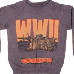 VINTAGE WWII NEW GUINEA SWEATSHIRT 1980s SIZE LARGE(Vintage Wwii New Guinea Sweatshirt 1980s Size Large)