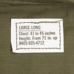 VINTAGE US ARMY TROPICAL COMBAT JACKET 1969 VIETNAM WAR LARGE LONG NOS NEW(Vintage Us Army Tropical Combat Jacket 5th Pat 1969 Vietnam War Large Long Nos) -Rare Gear USA Shop DSC 9391