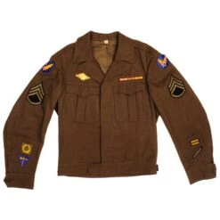 VINTAGE US ARMY AIR FORCE WOOL FIELD JACKET 1944 WW2 SIZE 38L WITH PATCHES(Vintage Us Army Air Force Wool Field Jacket 1944 Ww2 Size 38l With Patches)