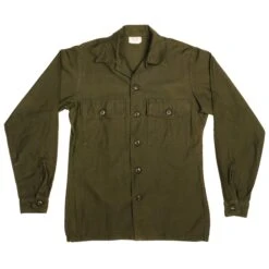 VINTAGE US ARMY COTTON SATEEN UTILITY SHIRT P64 1975 VIETNAM WAR SZE 14 1/2 X 33(Vintage Us Army Cotton Sateen Utility Shirt P 64 P64 1975 Vietnam War Size 14 1 2 X 33)