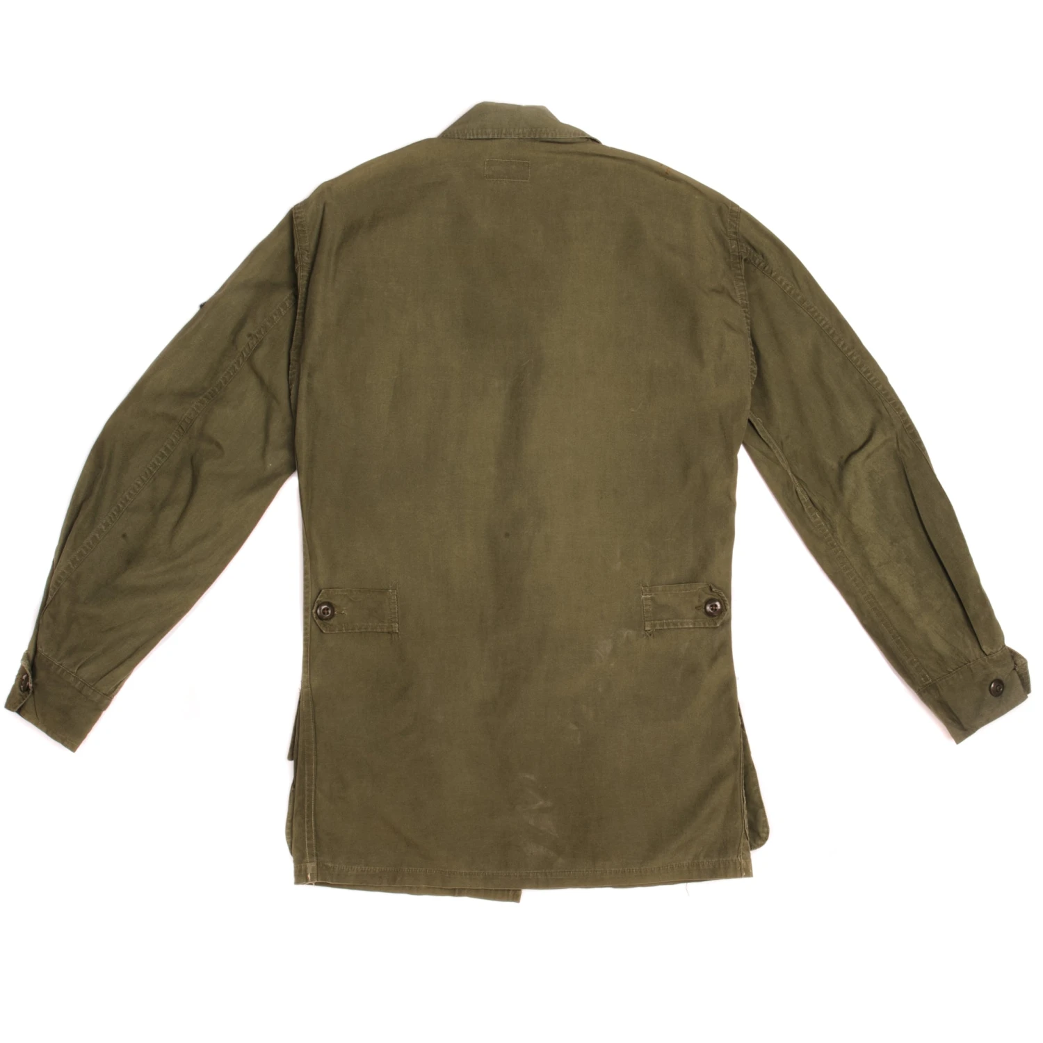 VINTAGE US ARMY TROPICAL COMBAT JACKET FIRST PATTERN 1963 VIETNAM WAR SIZE SMALL LONG WITH PATCHES(Vintage Us Army Tropical Combat Jacket First Pattern 1963 Vietnam War Size Small Long With Patches) 2 VINTAGE US ARMY TROPICAL COMBAT JACKET FIRST PATTERN 1963 VIETNAM WAR SIZE SMALL LONG WITH PATCHES(Vintage Us Army Tropical Combat Jacket First Pattern 1963 Vietnam War Size Small Long With Patches) - Image 2