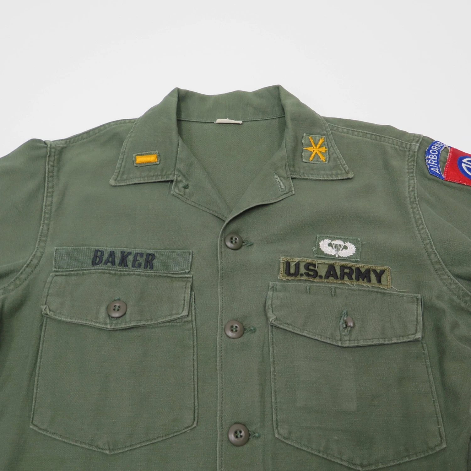 VINTAGE US ARMY UTILITY SHIRT P-64 P64 1968 VIETNAM WAR LIEUTENANT PARACHUTIST 82ND AIRBORNE DIVISION AIR DEFENSE ARTILLERY PATCHS SIZE 15 1/2 X 33(Us Army 1968 Vietnam Shirt Utility Lieutenant 82nd Airborne Division Parachute Artillery Patched) 7 VINTAGE US ARMY UTILITY SHIRT P-64 P64 1968 VIETNAM WAR LIEUTENANT PARACHUTIST 82ND AIRBORNE DIVISION AIR DEFENSE ARTILLERY PATCHS SIZE 15 1/2 X 33(Us Army 1968 Vietnam Shirt Utility Lieutenant 82nd Airborne Division Parachute Artillery Patched) - Image 7