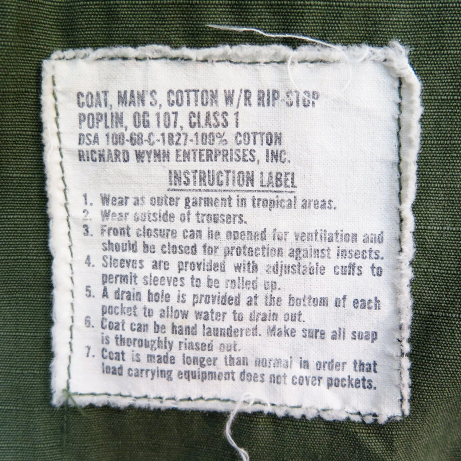 US ARMY TROPICAL COMBAT JACKET 4TH PATTERN 1968 VIETNAM WAR SIZE SMALL REGULAR(Vietnam Poplin Rip Stop Tropical Combat Shirt 1968 Small) 4 US ARMY TROPICAL COMBAT JACKET 4TH PATTERN 1968 VIETNAM WAR SIZE SMALL REGULAR(Vietnam Poplin Rip Stop Tropical Combat Shirt 1968 Small) - Image 4