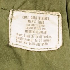 US ARMY M-1965 M65 FIELD JACKET 1971 VIETNAM WAR STENCILED SIZE MEDIUM REGULAR(Us Army M65 M 65 1971 Vietnam Field Jacket Medium Regular) -Rare Gear USA Shop armys0140label01