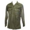 VINTAGE US ARMY UTILITY SHIRT P-64 P64 1968 PATCHEDSIZE 15 1/2 X 33(Us Army 1968 Vietnam Shirt Utility Infantry Training School)