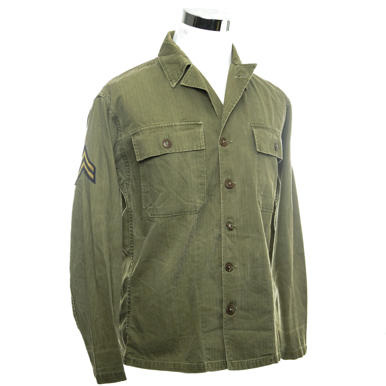 VINTAGE US ARMY UTILITY SHIRT 1940'S WW2 CORPORAL PATCHES(Us Army 1940s Ww2 Utility Shirt Corporal) 1 VINTAGE US ARMY UTILITY SHIRT 1940'S WW2 CORPORAL PATCHES(Us Army 1940s Ww2 Utility Shirt Corporal)