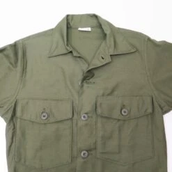VINTAGE US ARMY UTILITY SHIRT P64 1970S VIETNAM WAR DEADSTOCK SIZE 13 1/2 X 32(Us Army 1970s Vietnam Shirt Utility Sateen Deadstock) -Rare Gear USA Shop blan zoom