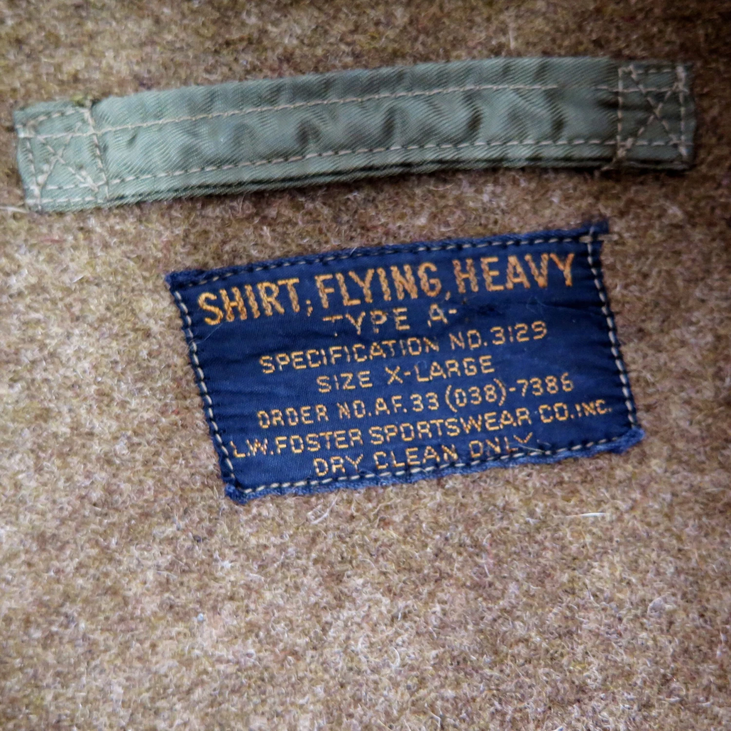 USAAF US ARMY AIR FORCE SHIRT FLYING HEAVY TYPE-A1 1940'S WW2 SIZE XL(Usaf Ww2 1940s Shirt Flying Heavy Type A X Large) 3 USAAF US ARMY AIR FORCE SHIRT FLYING HEAVY TYPE-A1 1940'S WW2 SIZE XL(Usaf Ww2 1940s Shirt Flying Heavy Type A X Large) - Image 3