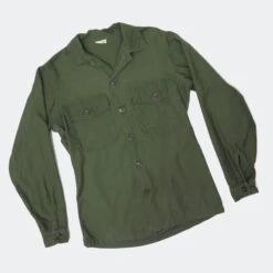 VINTAGE US ARMY UTILITY SHIRT P-64 P64 1970'S SIZE 14 1/2 X 33 DEADSTOCK(Us Army 1970s Vietnam Shirt Utility Deadstock) -Rare Gear USA Shop blk open