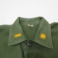 US ARMY UTILITY SHIRT P-64 P64 1967 1ST ARMY LIEUTENANT TRANSPORTATION CORPS PATCH SIZE 15 1/2 X 31(Us Army 1967 Vietnam Shirt Utility Sateen 1st Army) -Rare Gear USA Shop chese collar