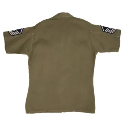 VINTAGE USAF 1960S VIETNAM WAR SHORT SLEEVE UTILITY SATEEN SHIRT PATCH MEDIUM(Vintage Usaf Air Force 1974 Vietnam War Utility Sateen Shirt Patch Size Medium) -Rare Gear USA Shop dsc 3205