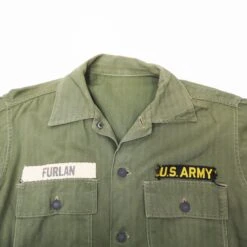 VINTAGE US ARMY UTILITY SHIRT HBT 13 STARS BUTTONS 1950S KOREAN WAR PATCH SMALL(Us Army Vietnam First Pattern Shirt Utility Sateen Og 107 60s Small) -Rare Gear USA Shop furlan zoom