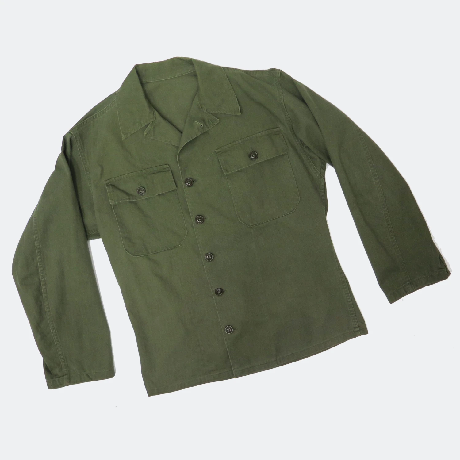 US ARMY UTILITY SHIRT HBT HERRINGBONE TWILL 1950'S EARLY VIETNAM SIZE SMALL(Us Army 1960s Vietnam Shirt Utility Deadstock) 3 US ARMY UTILITY SHIRT HBT HERRINGBONE TWILL 1950'S EARLY VIETNAM SIZE SMALL(Us Army 1960s Vietnam Shirt Utility Deadstock) - Image 3