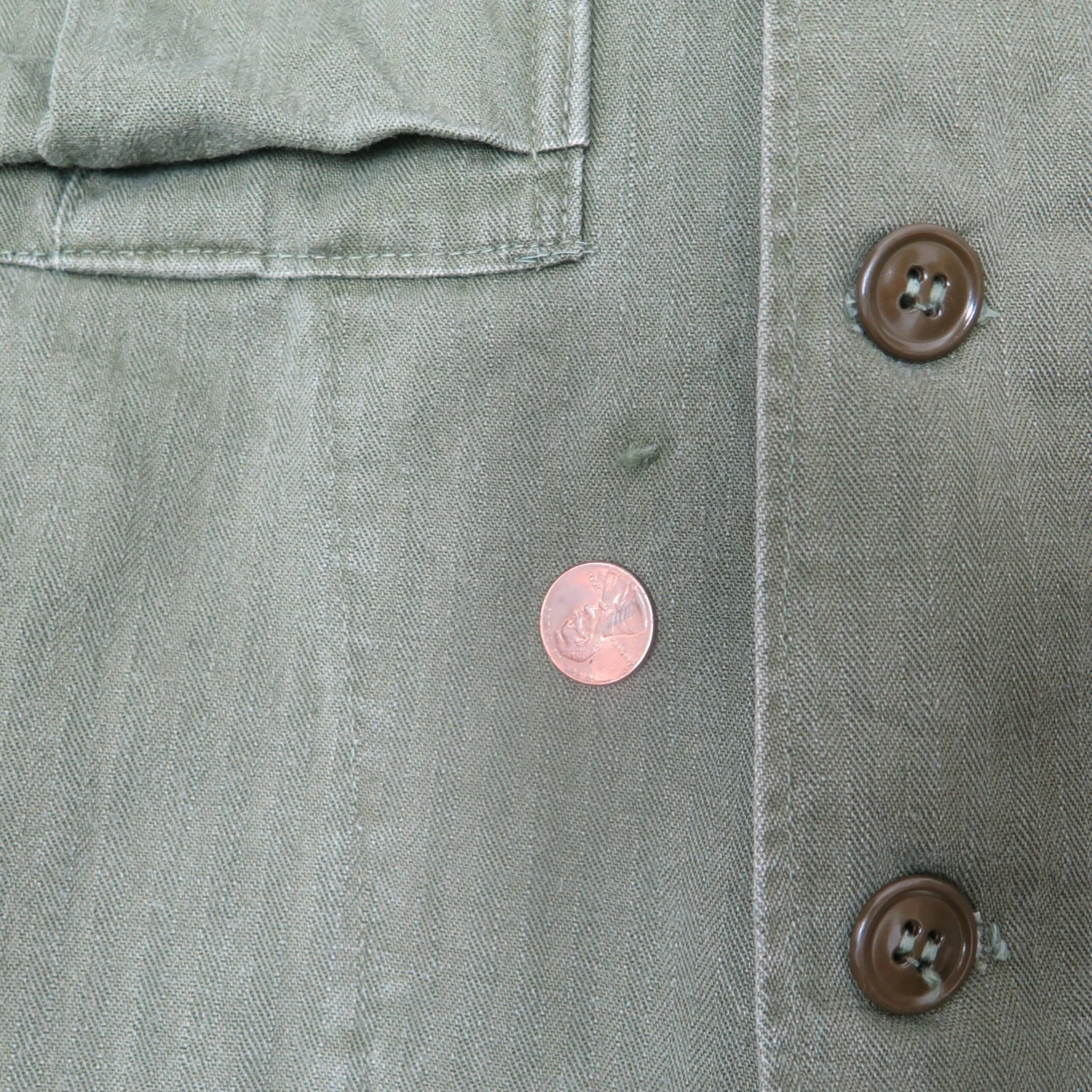 VINTAGE US ARMY UTILITY SHIRT HBT 3TH PATTERN FANTASY 1950'S SIZE 36R(Us Army Ww2 36r Utility Shirt Ripstop) 7 VINTAGE US ARMY UTILITY SHIRT HBT 3TH PATTERN FANTASY 1950'S SIZE 36R(Us Army Ww2 36r Utility Shirt Ripstop) - Image 7