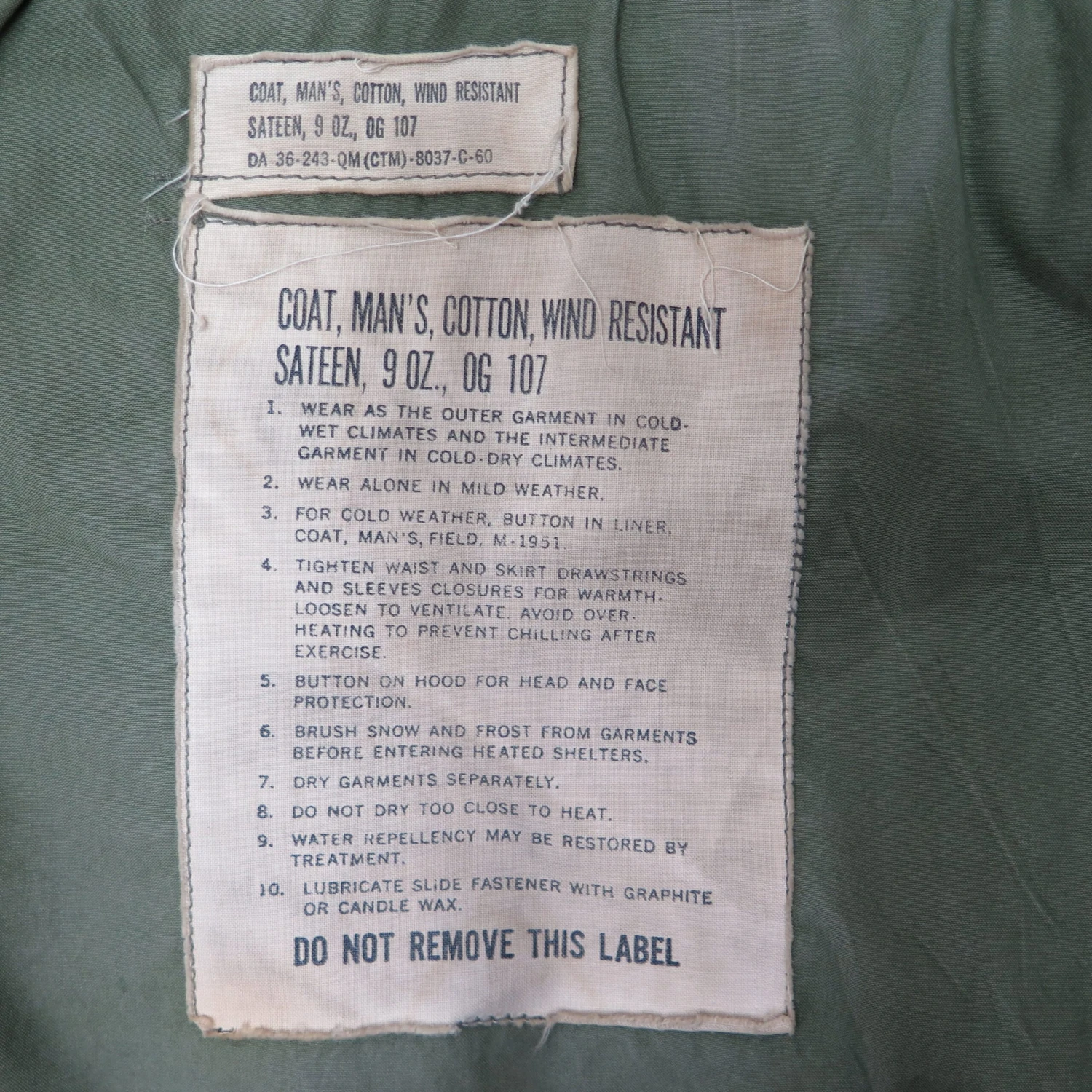 US ARMY M-1951 M51 FIELD JACKET 1960 VIETNAM WAR CAPTAIN PATCH SIZE SMALL SHORT(Vintage Us Army M 1951 M51 1960 Field Jacket Captain Short Small) 4 US ARMY M-1951 M51 FIELD JACKET 1960 VIETNAM WAR CAPTAIN PATCH SIZE SMALL SHORT(Vintage Us Army M 1951 M51 1960 Field Jacket Captain Short Small) - Image 4