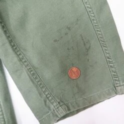 US ARMY UTILITY SHIRT P-58 P58 1960'S VIETNAM WAR SPECIALIST E4 PATCH SIZE MEDIUM(Us Army Vietnam Shirt Sateen 1960s Specialist) -Rare Gear USA Shop pat stain2