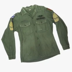 US ARMY UTILITY SHIRT P-64 P64 1970'S 3RD INFANTRY DIVISION 1ST SERGEANT COMBAT INFANTRYMAN BADGE SIZE 15 1/2 X 35(Us Army 1970s Vietnam Shirt Utility 3rd Infantry Division 1st Sergeant Combat Infantry) -Rare Gear USA Shop serg open