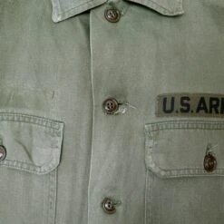 US ARMY UTILITY SHIRT P-58 P58 1960'S 86TH INFANTRY TRAINING DIVISION PATCH SIZE MEDIUM(Us Army 1960s Vietnam Shirt Utility 86th Infantry Division Medium) -Rare Gear USA Shop tag hole