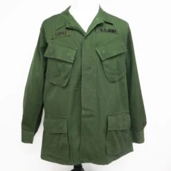 US ARMY TROPICAL COMBAT JACKET 5TH PATTERN RIPSTOP 1968 VIETNAM WAR LARGE SHORT 1ST INFANTRY DIVISION(Vietnam Tropical Combat Jacket Ripstop 1968 Large Short 1st Infantry Division)