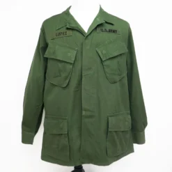 US ARMY TROPICAL COMBAT JACKET 5TH PATTERN RIPSTOP 1968 VIETNAM WAR LARGE SHORT 1ST INFANTRY DIVISION(Vietnam Tropical Combat Jacket Ripstop 1968 Large Short 1st Infantry Division)