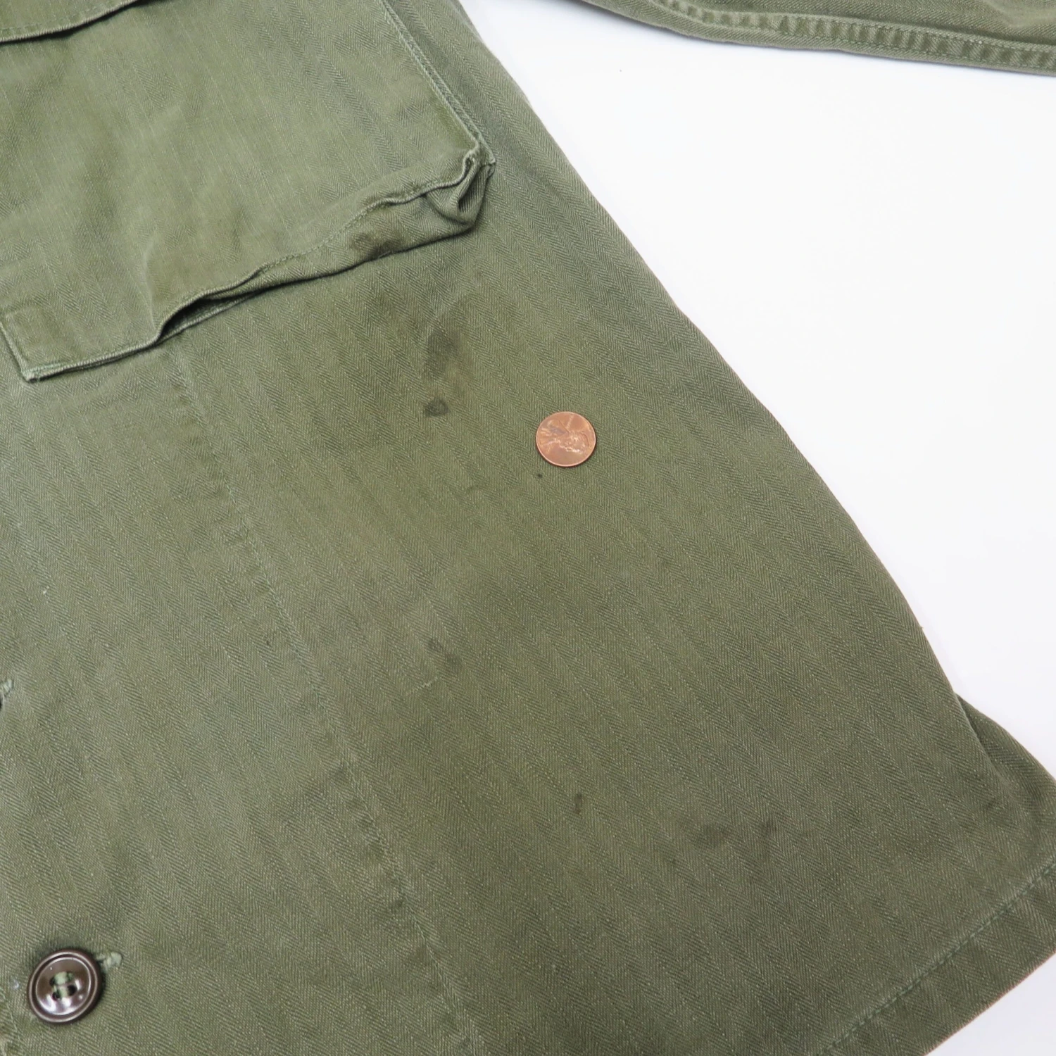 VINTAGE US ARMY UTILITY SHIRT HBT TWILL HERRINGBONE EARLY VIETNAM SIZE 34R(Us Army Shirt Utility Ripstop 34r) 6 VINTAGE US ARMY UTILITY SHIRT HBT TWILL HERRINGBONE EARLY VIETNAM SIZE 34R(Us Army Shirt Utility Ripstop 34r) - Image 6