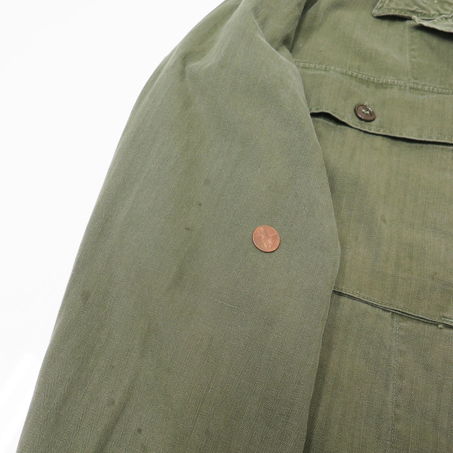 VINTAGE US ARMY UTILITY SHIRT HBT TWILL HERRINGBONE EARLY VIETNAM SIZE 34R(Us Army Shirt Utility Ripstop 34r) 7 VINTAGE US ARMY UTILITY SHIRT HBT TWILL HERRINGBONE EARLY VIETNAM SIZE 34R(Us Army Shirt Utility Ripstop 34r) - Image 7
