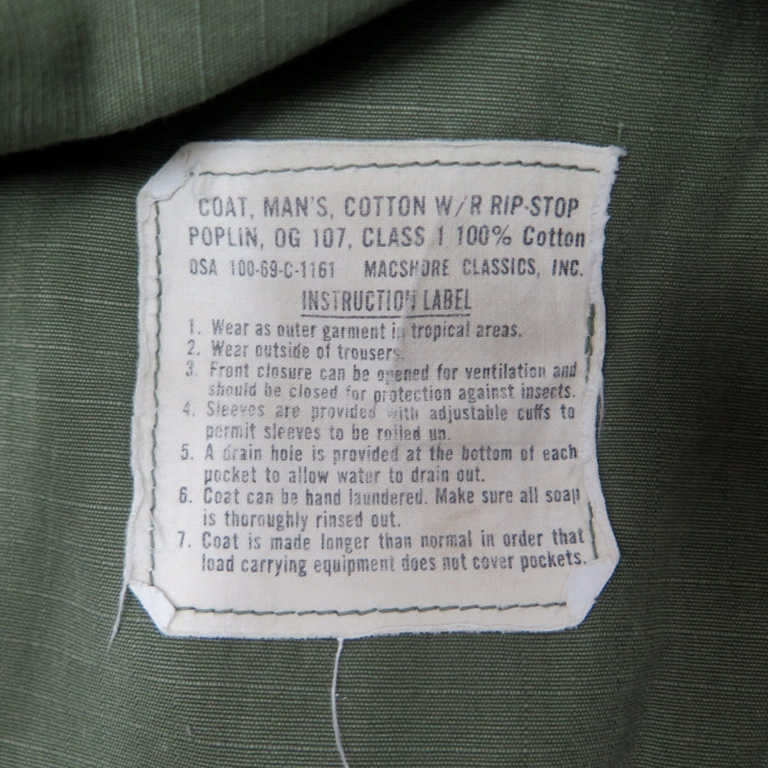 US ARMY 1969 VIETNAM TROPICAL COMBAT JACKET 5TH PATTERN UTILITY GROUND FORCE LIEUTENANT QUARTERMASTER(Us Army 1969 Vietnam Shirt Utility Ground Force Lieutenant Quartermaster) 5 US ARMY 1969 VIETNAM TROPICAL COMBAT JACKET 5TH PATTERN UTILITY GROUND FORCE LIEUTENANT QUARTERMASTER(Us Army 1969 Vietnam Shirt Utility Ground Force Lieutenant Quartermaster) - Image 5
