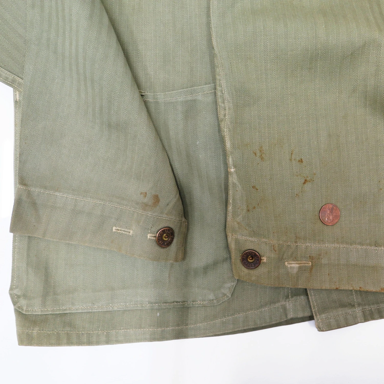 USMC US MARINE CORPS UTILITY JACKET HERRINGBONE TWILL STENCIL 1940'S WW2(Ww2 Usmc Herringbone Stencil Shirt 1940s 1) 6 USMC US MARINE CORPS UTILITY JACKET HERRINGBONE TWILL STENCIL 1940'S WW2(Ww2 Usmc Herringbone Stencil Shirt 1940s 1) - Image 6